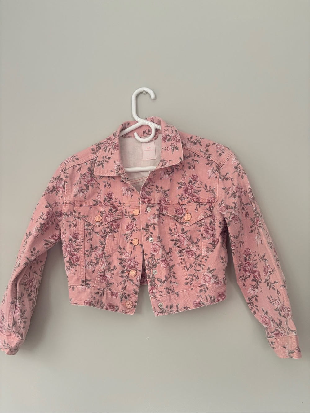Gap x LoveShackFancy Girls Pink Floral Denim Jacket
